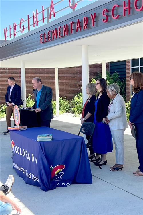 Gov Polis speaks at bill signing in Aurora